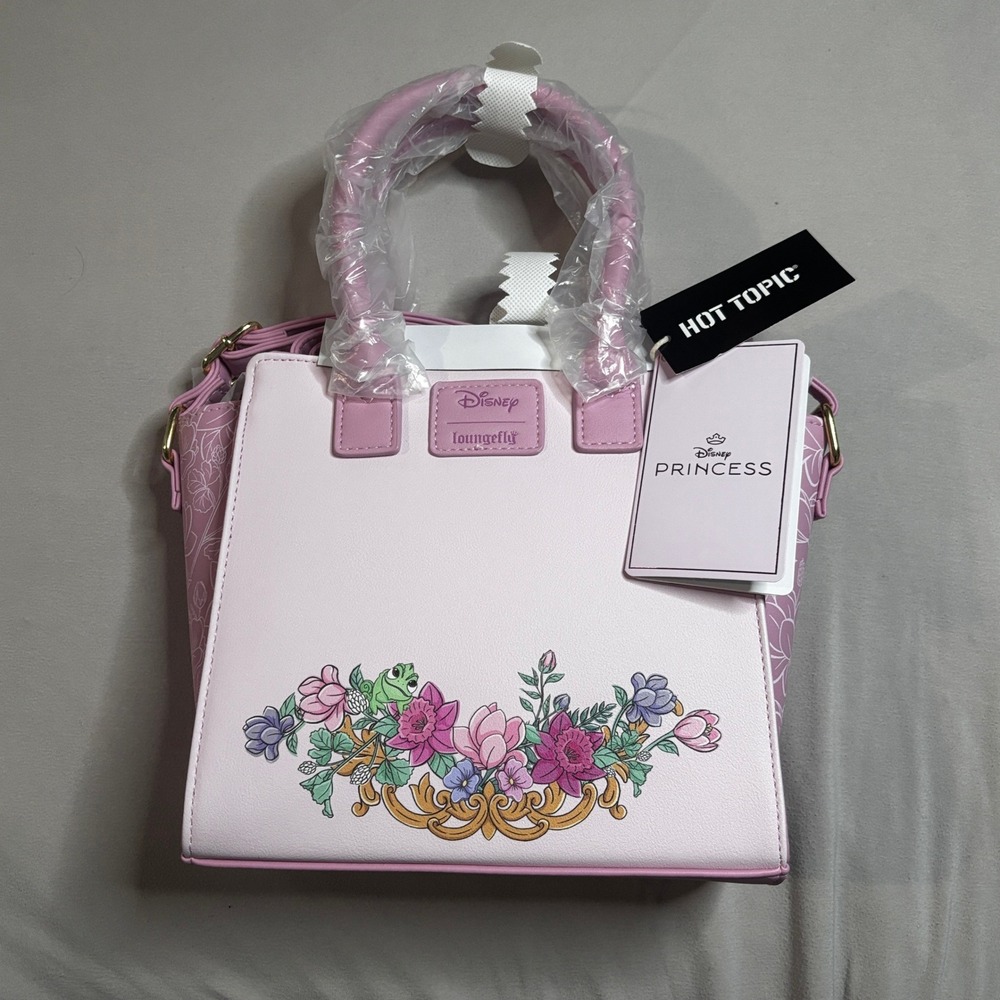 Loungefly Disney Rapunzel Tangled Floral Pastel Satchel Crossbody Bag New - Picture 3 of 5